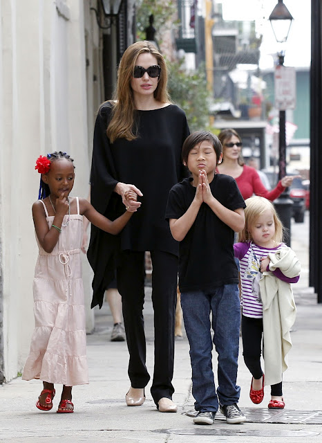 Angelina Jolie with children