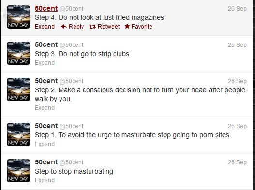50 Cent's Stop Masturbating Plan on Twitter
