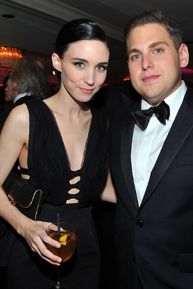 Jona Hill and Rooney Mara at Golden Globes