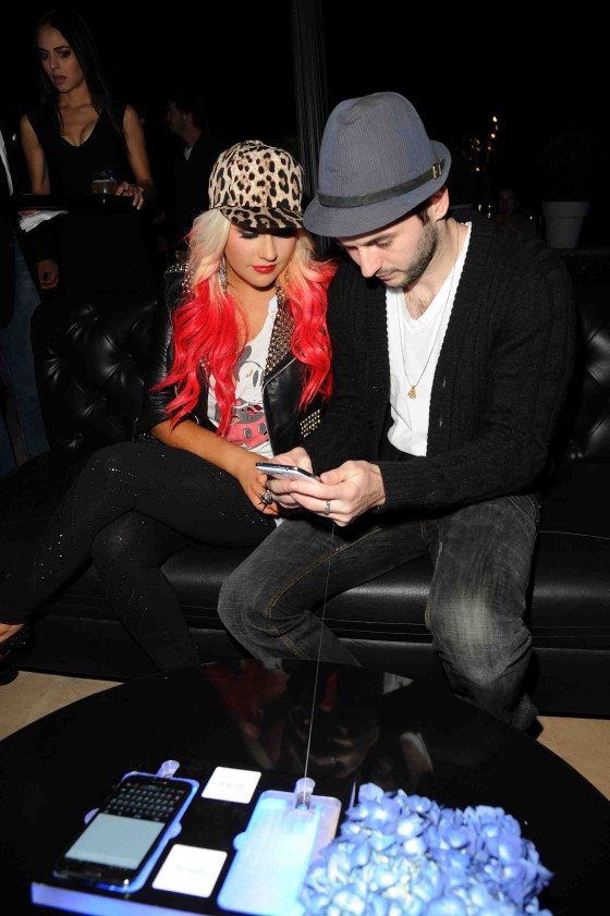 Christina Aguilera and Matt Rutler attend Samsung Galaxy Launch