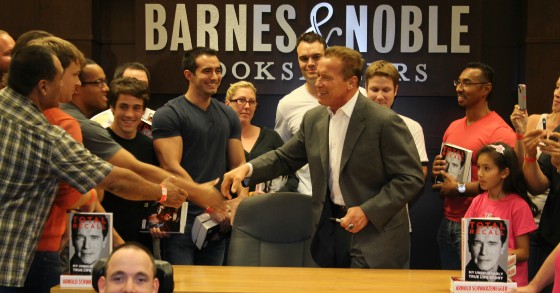 Arnold Schwarzenegger attends Total Recall book signing 