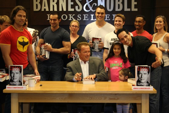 Arnold Schwarzenegger and fans attend Book signing 