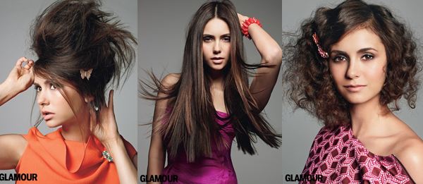 Nina Dobrev Glamour hairstles