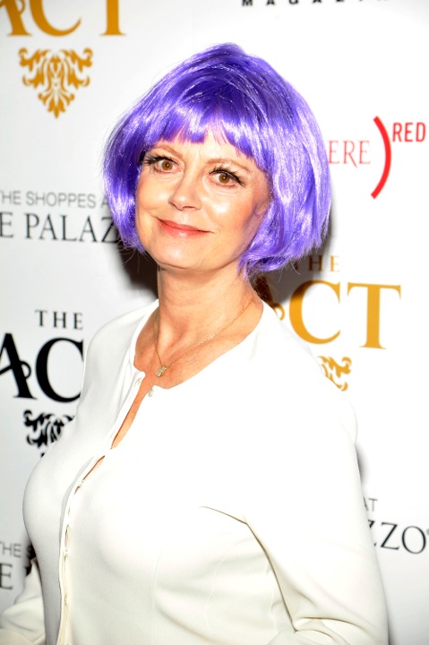 Susan Sarandon in purple wig