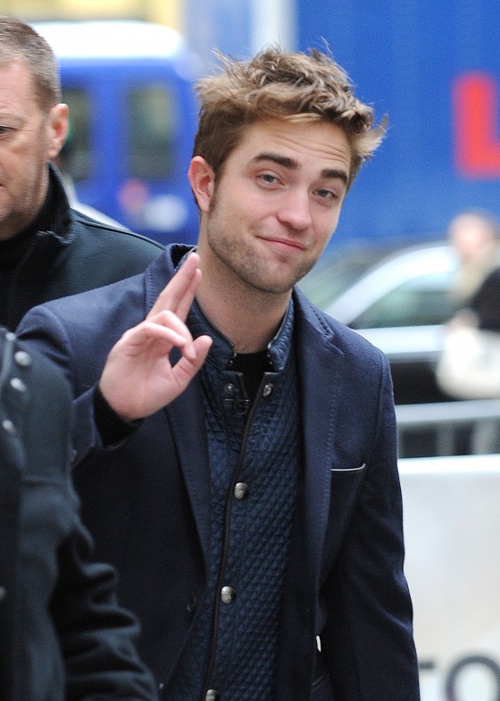 Robert Pattinson greets fans outside the Today Show