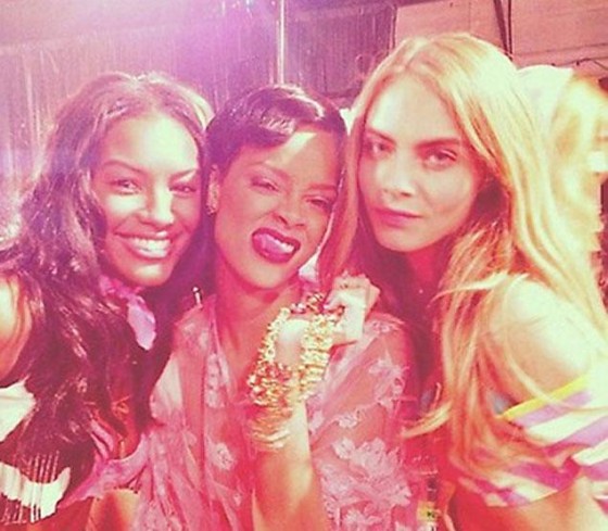 Rihanna with Victoria's Secret Models