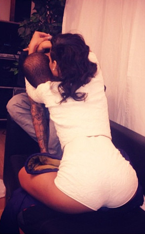 Rihanna Hugging Chris Brown