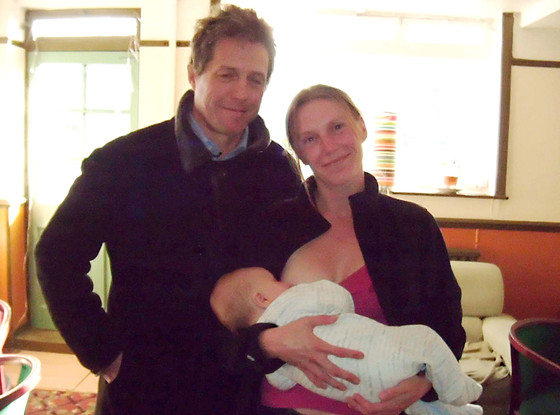 Hugh Grant breast feeding mother