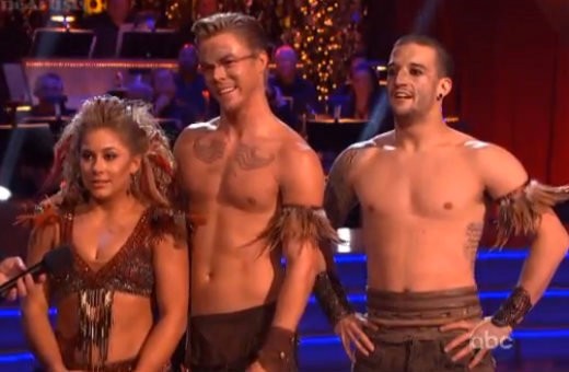 Shawn Johnson, Derek Hough, Mark Ballas Threesome Samba