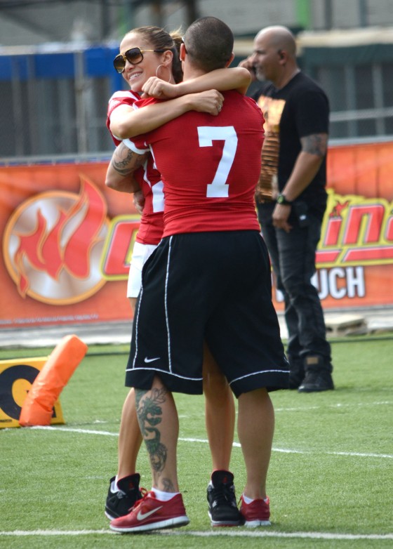 Jennifer & Casper Play In A Charity Football Game