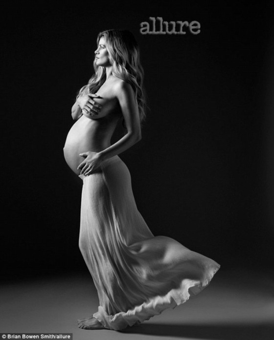 Marisa Miller pregnant baby bump for Allure