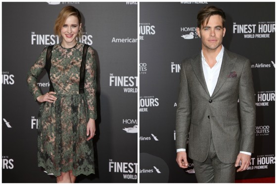 Rachel Brosnahan, Chris Pine at 'Finest Hour' LA Premiere