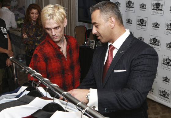 Aaron Carter check out JB Clothiers at Debbie Durkin's EcoLuxe Luxury Lounge supporting Shriner’s Hospital for Children - Los Angeles at The Beverly Hilton in Beverly Hills, CA on Saturday, September 17th.)