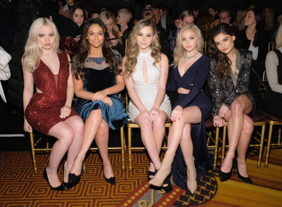 NEW YORK, NY - FEBRUARY 13: (L-R) Dove Cameron, Bethany Mota, Brec Bassinger, Jordyn Jones and Danielle Campbell attend the Sherri Hill NYFW Fall 2017 Runway Show during New York Fashion Week at Gotham Hall on February 13, 2017 in New York City. 