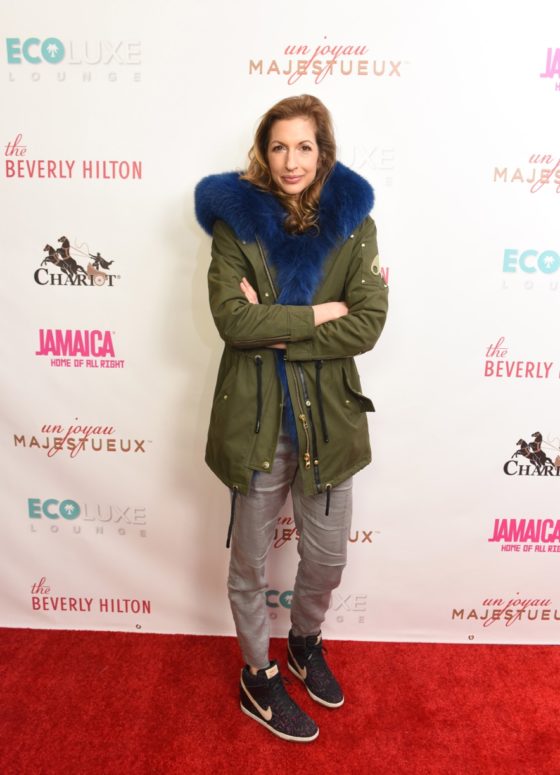 Alysia Reiner was a bundle of joy at Debbie Durkin’s EcoLuxe Lounge sponsored by Chariot Travelware and Un Joyau Majestueux at The Beverly Hills Hotel in Beverly Hills, CA.
