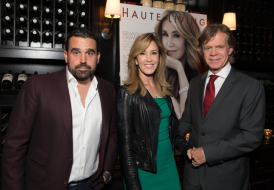 Haute Living’s Seth Semilof, Felicity Huffman and William H Macy posed for a photo while celebrating with Tanqueray at Osteria Mozza in LA on Saturday.