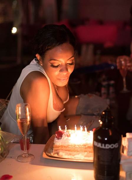 Vanessa Simmons makes a wish blowing out her candles for her birthday at Splash Night Fridays powered by Paris Night LA and French Tuesdays