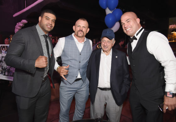 HOLLYWOOD, CA - SEPTEMBER 10: (L-R) Retired NHL Shawn Merriman, former UFC fighter Chuck Liddell, naseball Hall of Famer Tommy Lasorda (L) and MMA fighter Tito Ortiz at the Heroes for Heroes: Los Angeles Police Memorial Foundation Celebrity Poker Tournament at Avalon on September 10, 2017 in Hollywood, California. (Photo by Michael Kovac/Getty Images for Los Angeles Memorial Foundation)