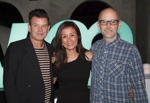 Celebrity DJ Paul Oakenfold, ChefDance CEO Mimi Kim & Lifetime Achievement award Recipient Moby, spotted enjoying the WeedMaps Lounge inside the Electronic Music Awards Night before VIP Party Hosted by ChefDance.