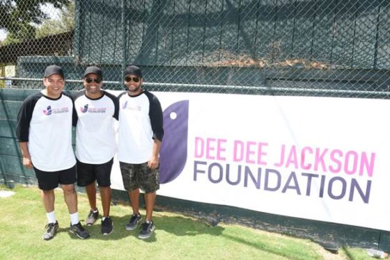 Taj Jackson, TJ Jackson and Taryll Jackson attend the Dee Dee Jackson Foundation Celebrity Softball Game in Honor of Joe Jackson