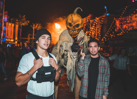 Austin Mahone and Robert Villanueva at Universal Studios Hollywood's "Halloween Horror Nights" on Saturday, September 22, 2018.
