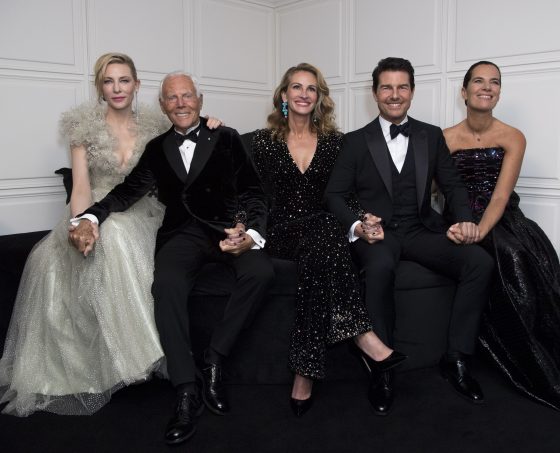 Giorgio Armani with Roberta Armani, Julia Roberts, Cate Blanchett and Tom Cruise - Photo by Stefano Guindani